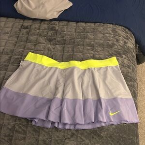 Nike Women's Skater Skirt in Gray and Purple with Yellow Accents